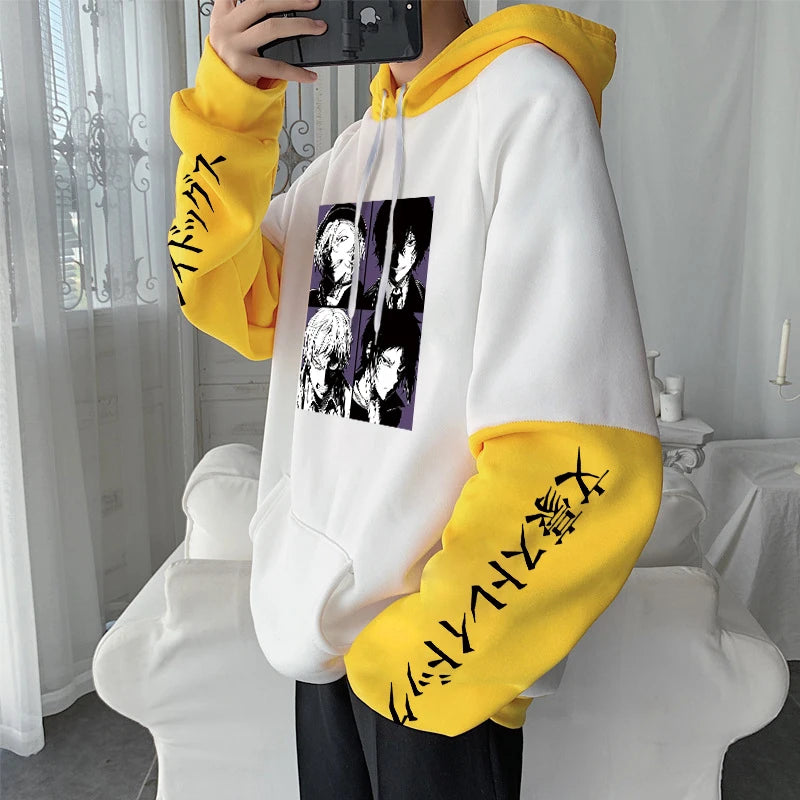 Anime Bungo Stray Dogs Osamu Dazai Friends Hoodies Gothic Cool Manga Streetwear Oversized Long Sleeve Women Winter Sweatshirts