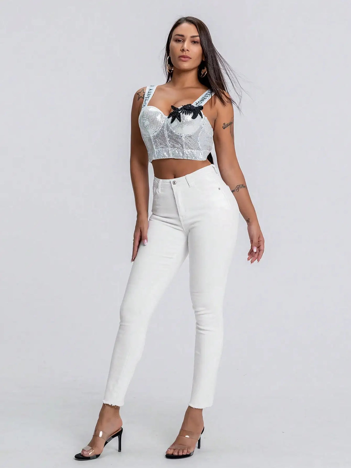 High Waist Slim Fit Jeans for Women, Elastic Tight-Fitting Denim Jeans, Stylish Casual Wear, Perfect for Everyday Use