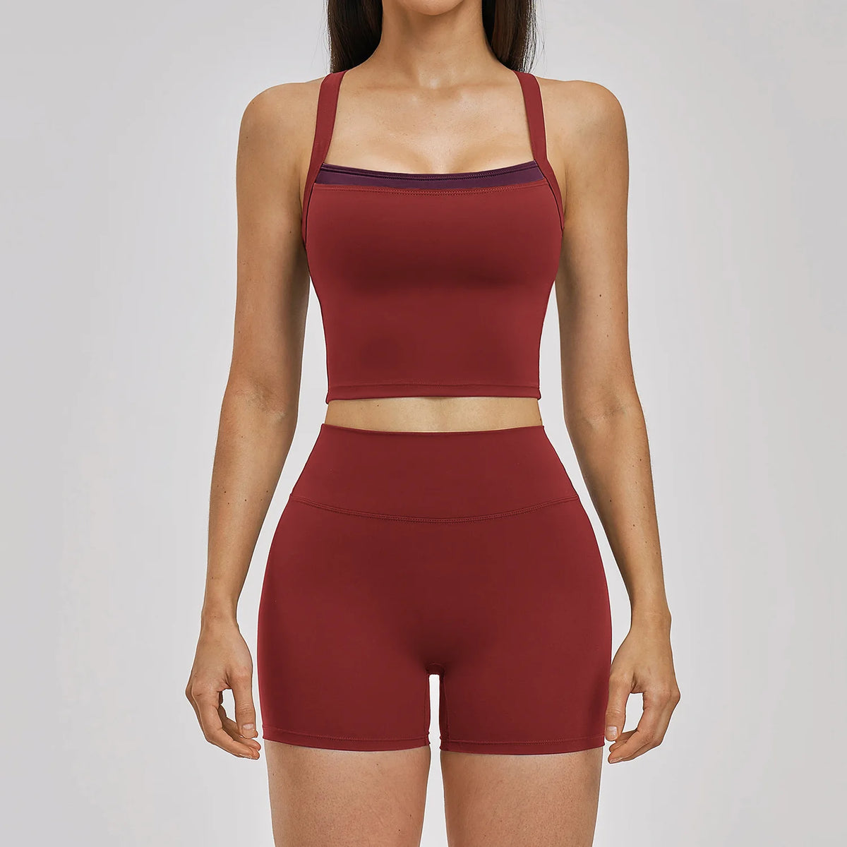 Yoga Sets Women Tracksuit 2 Pieces Workout Sets Yoga Short Sleeves High Waist Shorts Outfits Fitness Clothes Gym Casual Suits