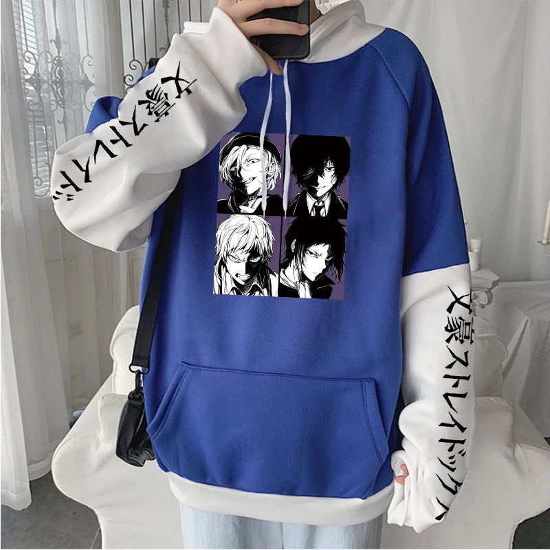 Anime Bungo Stray Dogs Osamu Dazai Friends Hoodies Gothic Cool Manga Streetwear Oversized Long Sleeve Women Winter Sweatshirts