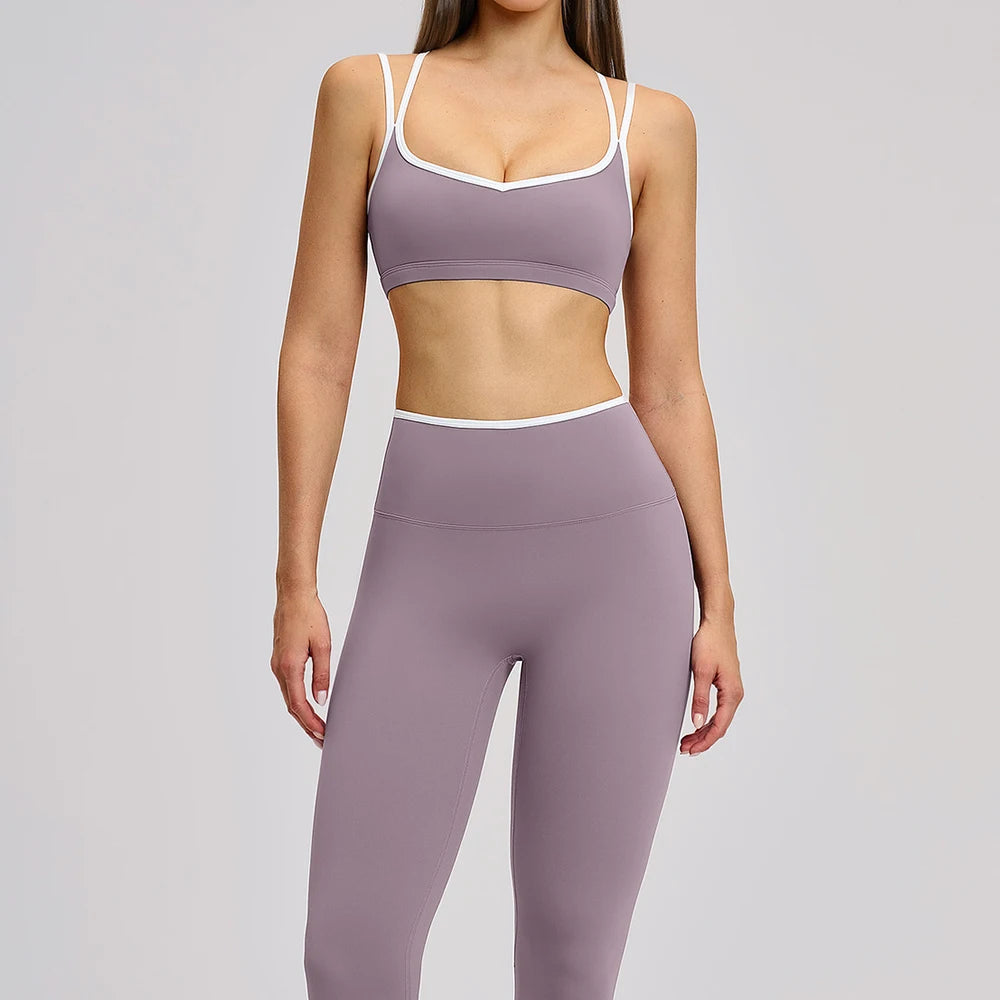 Yoga Set Women Tracksuit 2 Piece Athletic Wear Pilates Fitness Suit Gym Clothes Workout Push Up Clothes Sports Bra Leggings Suit