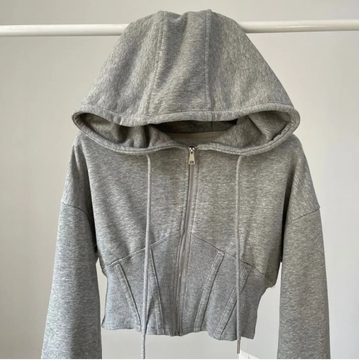 Crop Tops Fashion Hoodies for Women 2023 Ropa Mujer Slim Waist Folds Zipper Y2k Jackets Casual Korean Vintage Sweatshirts Coat