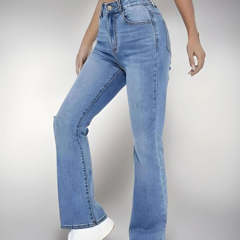 New women's hot jeans slimming European and American style casual versatile high waist washed Denim trousers for women