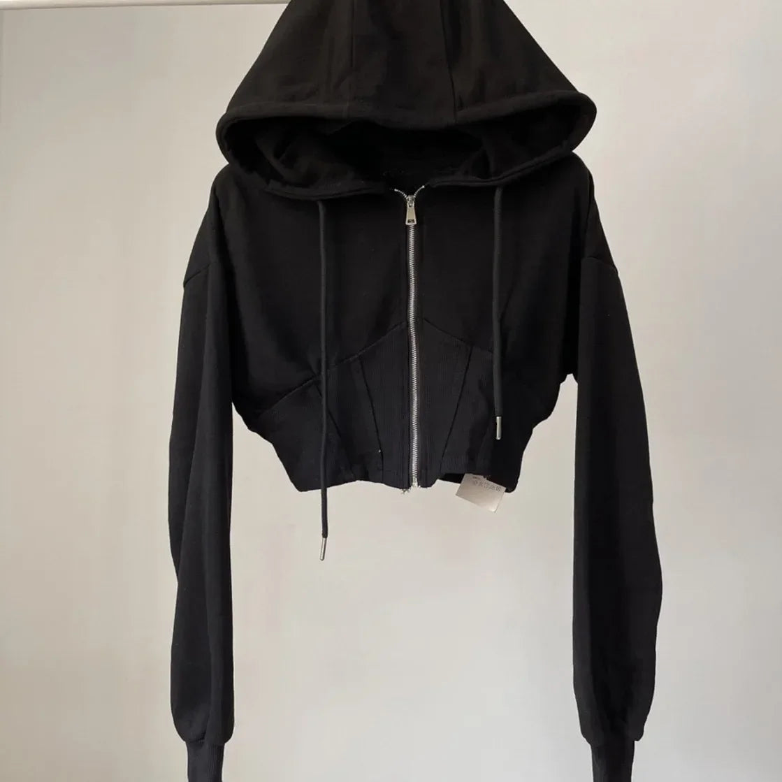 Crop Tops Fashion Hoodies for Women 2023 Ropa Mujer Slim Waist Folds Zipper Y2k Jackets Casual Korean Vintage Sweatshirts Coat