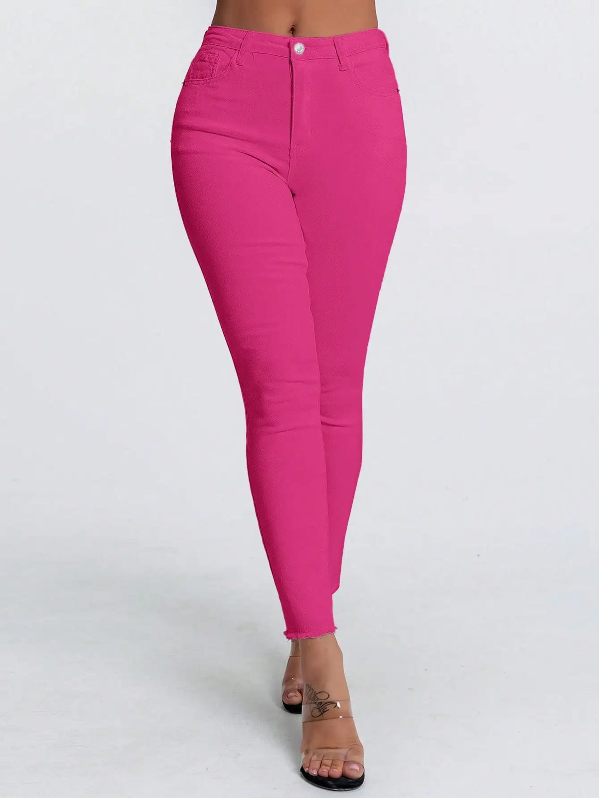 High Waist Slim Fit Jeans for Women, Elastic Tight-Fitting Denim Jeans, Stylish Casual Wear, Perfect for Everyday Use