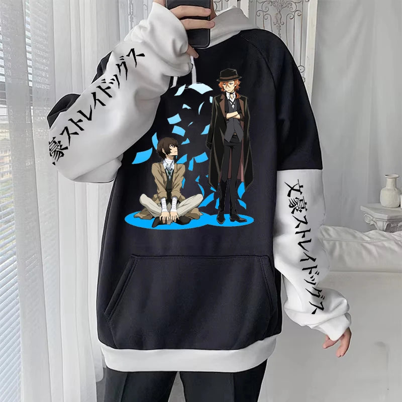 Anime Bungo Stray Dogs Osamu Dazai Friends Hoodies Gothic Cool Manga Streetwear Oversized Long Sleeve Women Winter Sweatshirts