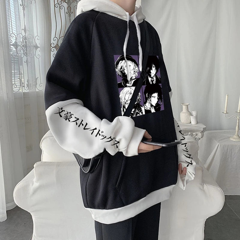 Anime Bungo Stray Dogs Osamu Dazai Friends Hoodies Gothic Cool Manga Streetwear Oversized Long Sleeve Women Winter Sweatshirts