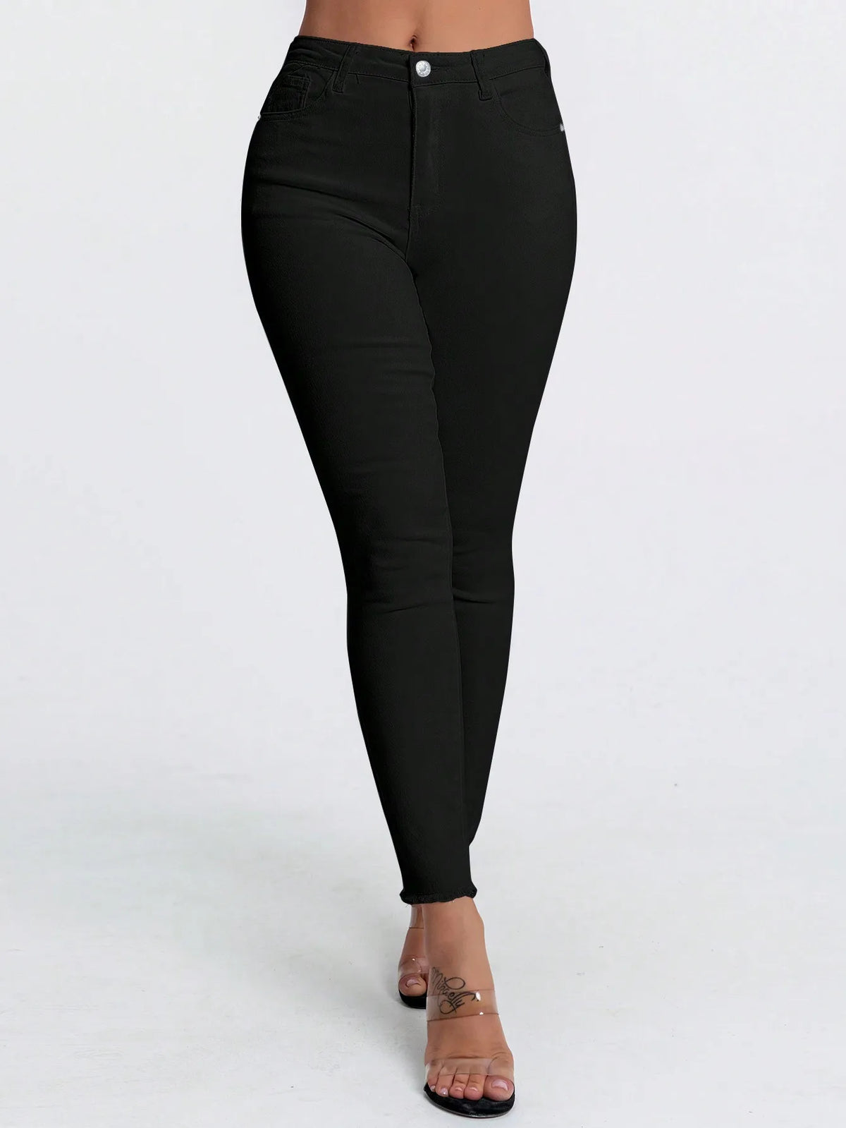 High Waist Slim Fit Jeans for Women, Elastic Tight-Fitting Denim Jeans, Stylish Casual Wear, Perfect for Everyday Use