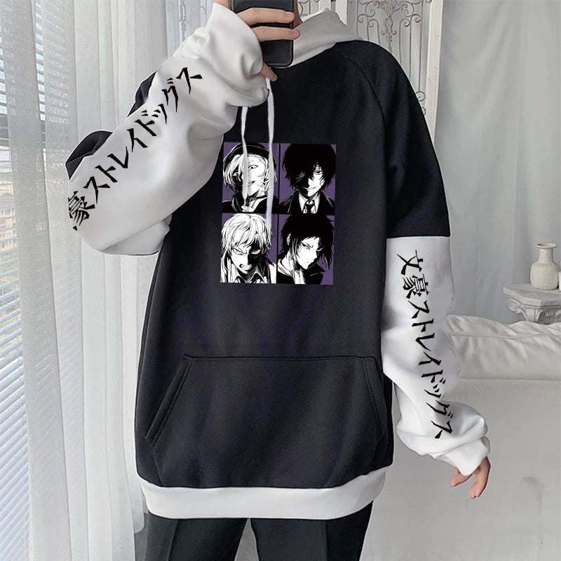 Anime Bungo Stray Dogs Osamu Dazai Friends Hoodies Gothic Cool Manga Streetwear Oversized Long Sleeve Women Winter Sweatshirts