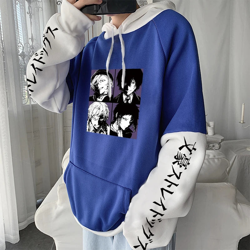 Anime Bungo Stray Dogs Osamu Dazai Friends Hoodies Gothic Cool Manga Streetwear Oversized Long Sleeve Women Winter Sweatshirts