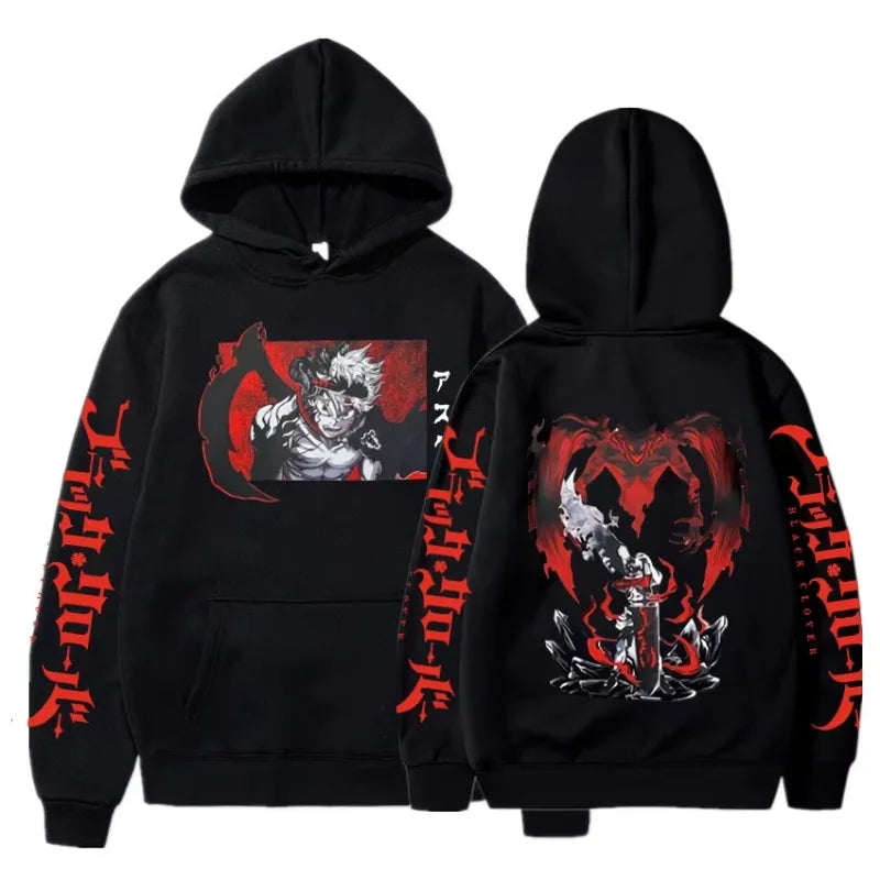 Black Clover Anime Clothes Asta Printed Men Women Hoodies Plus Size Sweatshirt Comfortable Sweatshirt Harajuku Uisex Streetwear