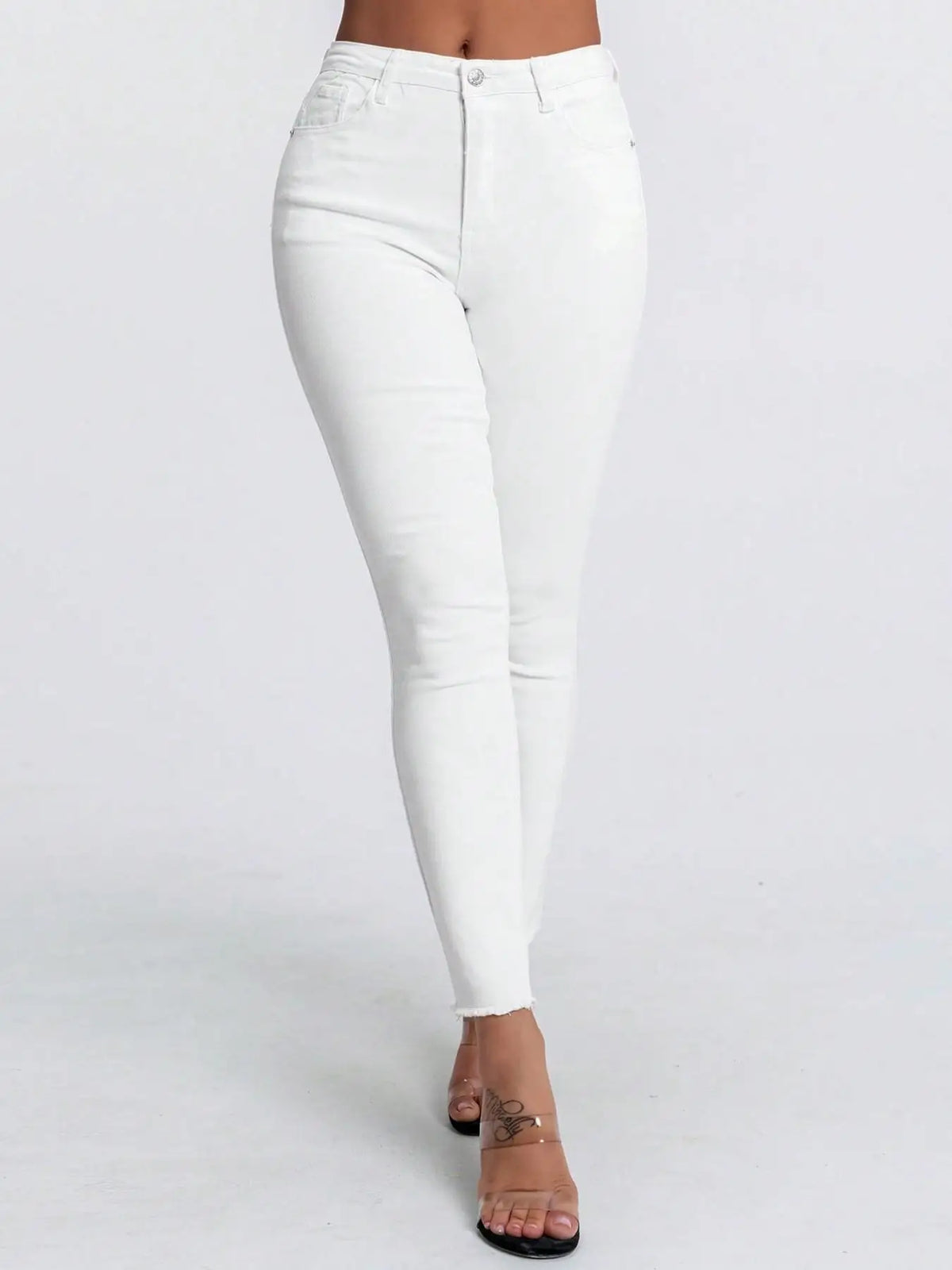 High Waist Slim Fit Jeans for Women, Elastic Tight-Fitting Denim Jeans, Stylish Casual Wear, Perfect for Everyday Use