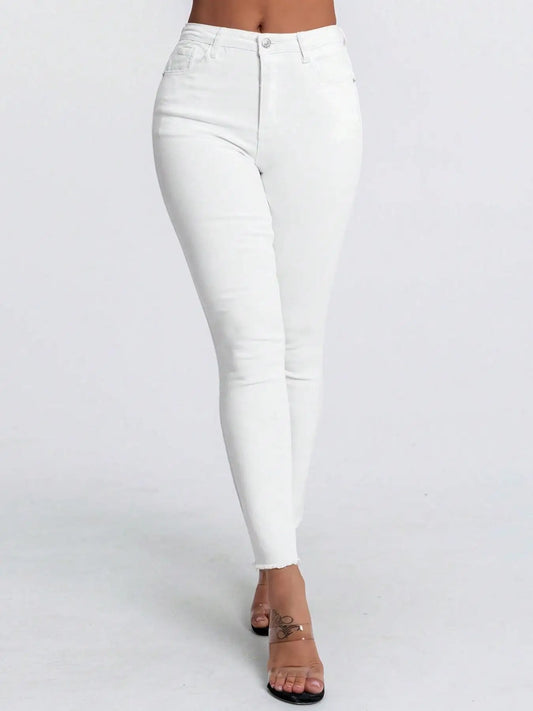 High Waist Slim Fit Jeans for Women, Elastic Tight-Fitting Denim Jeans, Stylish Casual Wear, Perfect for Everyday Use